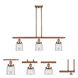 Ballston Small Bell LED 36 inch Antique Copper Island Light Ceiling Light in Clear Glass