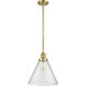 Franklin Restoration Cone LED 12 inch Satin Gold Mini Pendant Ceiling Light in Seedy, Franklin Restoration
