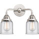 Nouveau 2 Small Bell LED 13 inch Polished Chrome Bath Vanity Light Wall Light in Clear Glass