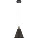 Ballston Cone 1 Light 8 inch Black Antique Brass Mini Pendant Ceiling Light