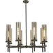 Lincoln 8 Light 32 inch Matte Black Chandelier Ceiling Light in Mercury Glass