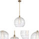 Ballston Deco Swirl 1 Light 14 inch Brushed Brass Pendant Ceiling Light