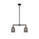Franklin Restoration Small Bell LED 21 inch Black Antique Brass Chandelier Ceiling Light in Plated Smoke Glass, Franklin Restoration