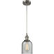 Ballston Caledonia LED 5 inch Brushed Satin Nickel Mini Pendant Ceiling Light in Charcoal Glass, Silver, Ballston