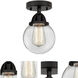Nouveau 2 Beacon LED 6 inch Matte Black Semi-Flush Mount Ceiling Light in Clear Glass