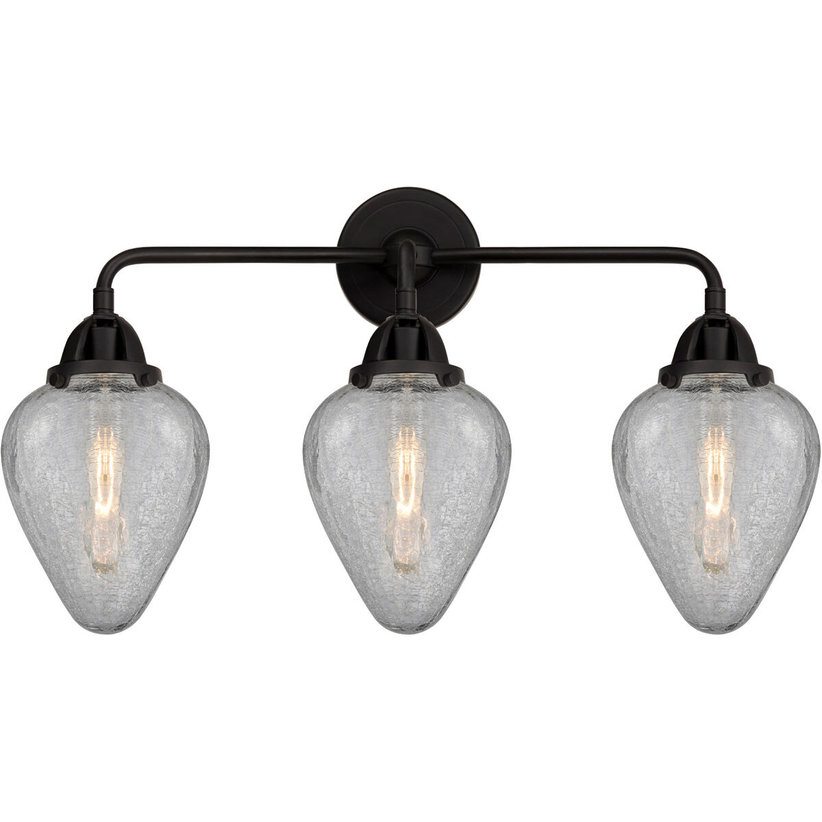 Nouveau 2 Geneseo 3 Light 25 inch Matte Black Bath Vanity Light Wall Light