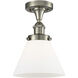 Cone 1 Light 7.75 inch Brushed Satin Nickel Semi-Flush Mount Ceiling Light
