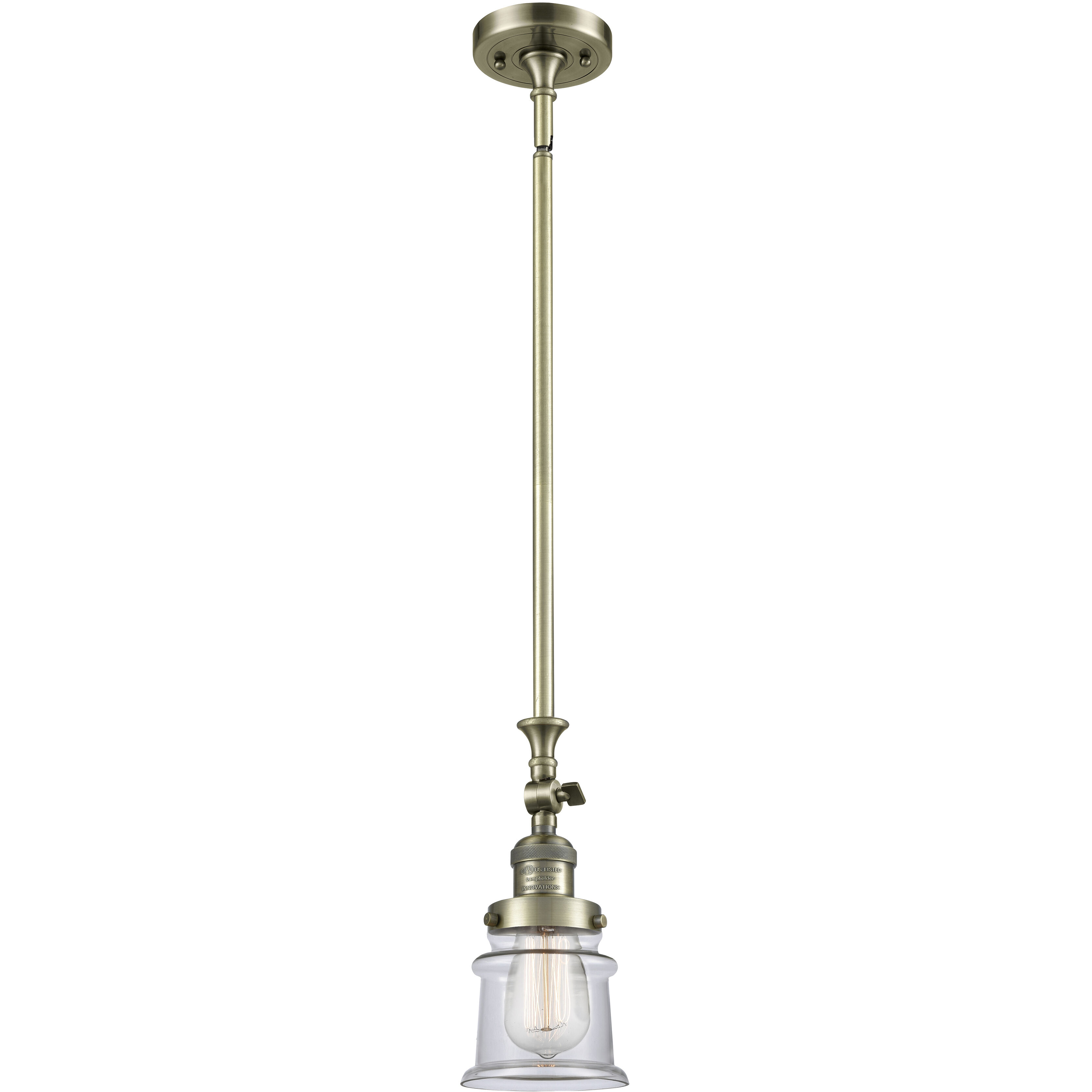 Franklin Restoration Canton 1 Light 6.5 inch Antique Brass Mini Pendant Ceiling Light in Incandescent, Clear, Franklin Restoration