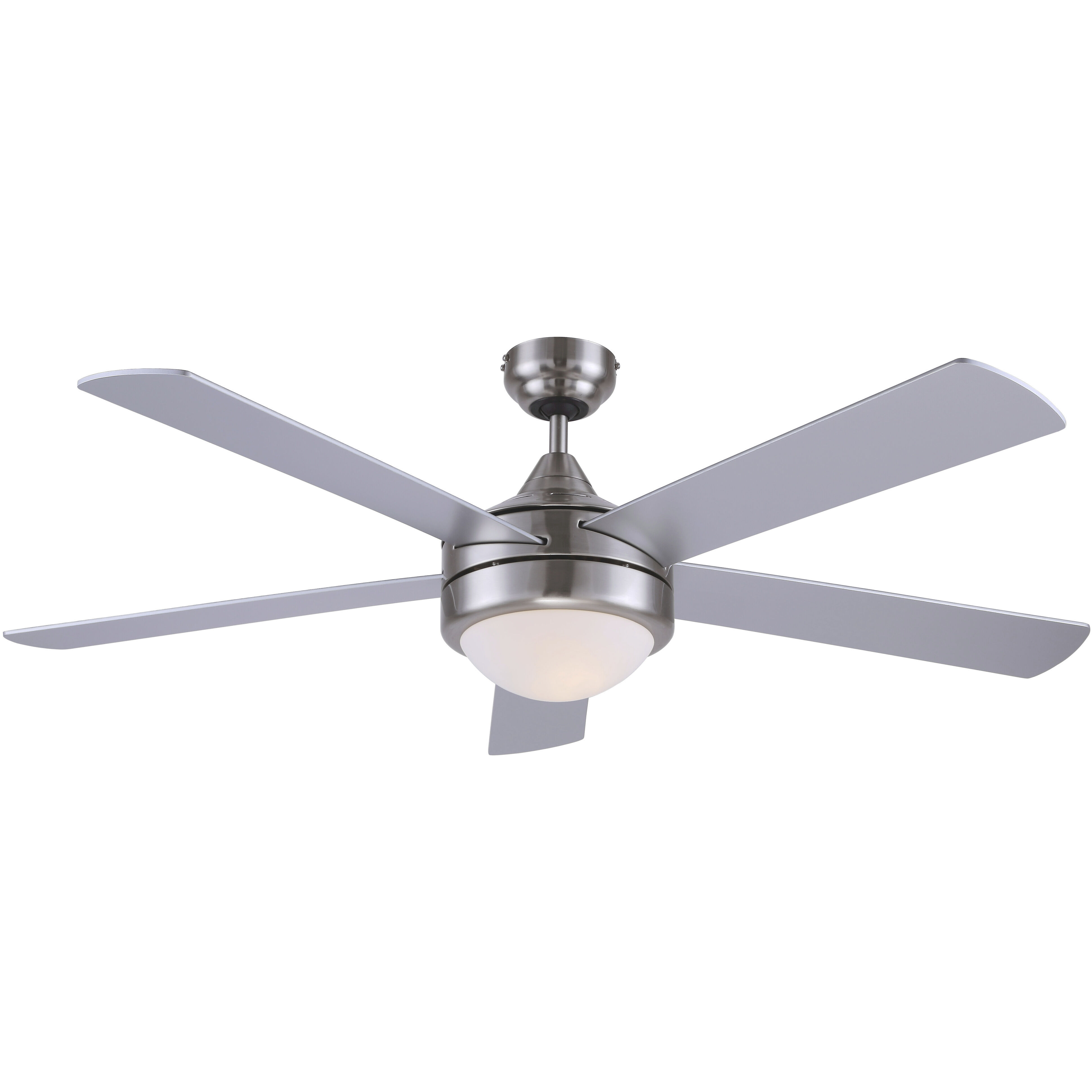 Madison 52 inch Brushed Nickel with Grey/Black Blades Indoor Fan, Dual Mount