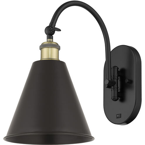 Ballston Cone 1 Light 8 inch Black Antique Brass Sconce Wall Light