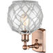 Ballston Farmhouse Rope LED 8 inch Antique Copper Sconce Wall Light in Clear Glass with White Rope, Ballston
