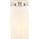 Juneau 1 Light 5 inch Satin Nickel Bath Vanity Light Wall Light in White Rippled Glass