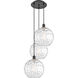 Ballston Athens Water Glass 3 Light 19 inch Matte Black Multi-Pendant Ceiling Light