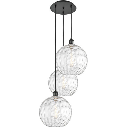 Ballston Athens Water Glass 3 Light 19 inch Matte Black Multi-Pendant Ceiling Light
