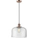 Franklin Restoration Bell 1 Light 12 inch Antique Copper Mini Pendant Ceiling Light in Incandescent, Clear, Franklin Restoration