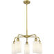 Clymer 5 Light 21.88 inch Brushed Brass Chandelier Ceiling Light in Matte White Glass