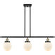 Ballston Beacon 3 Light 36 inch Black Antique Brass Island Light Ceiling Light in Matte White Glass