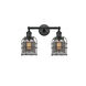 Franklin Restoration Small Bell Cage LED 16 inch Matte Black Bath Vanity Light Wall Light in Plated Smoke Glass, Franklin Restoration