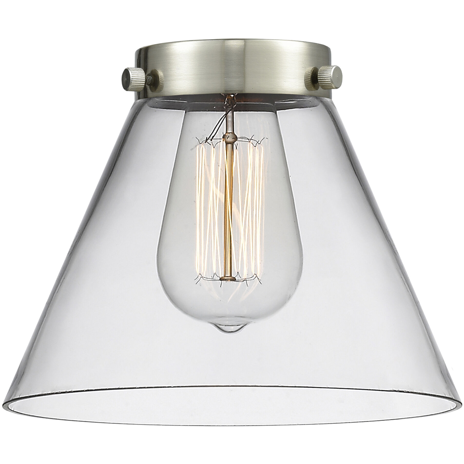 Nouveau 2 Cone 1 Light 7.75 inch Matte Black Mini Pendant Ceiling Light in Incandescent, Clear