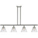 Ballston Large Cone LED 48 inch Brushed Satin Nickel Island Light Ceiling Light in Clear Glass, Ballston