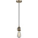 Franklin Restoration Halophane LED 8.5 inch Brushed Brass Mini Pendant Ceiling Light in Matte White Halophane Glass
