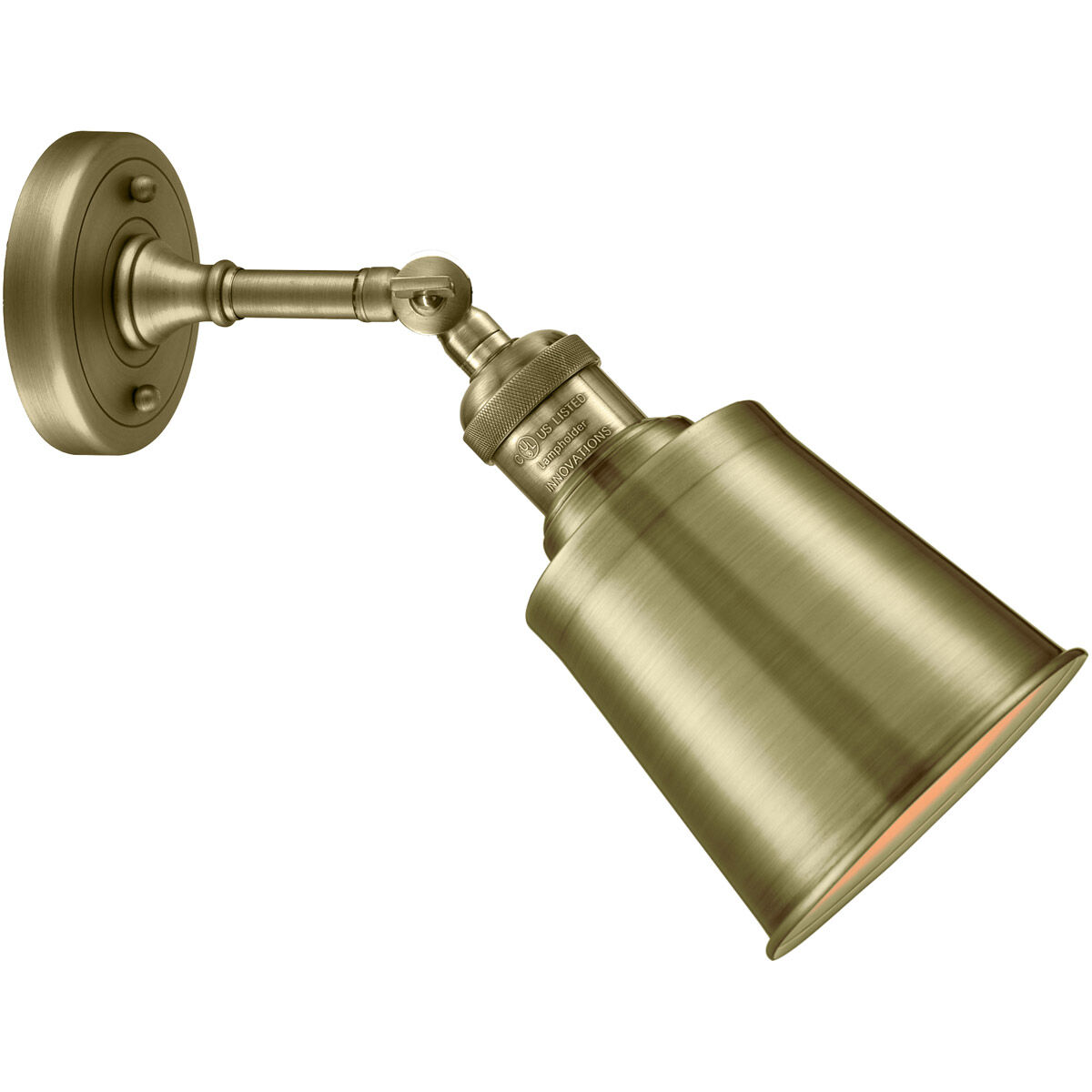 Franklin Restoration Addison 1 Light 5 inch Antique Brass Sconce Wall Light in Incandescent, Franklin Restoration