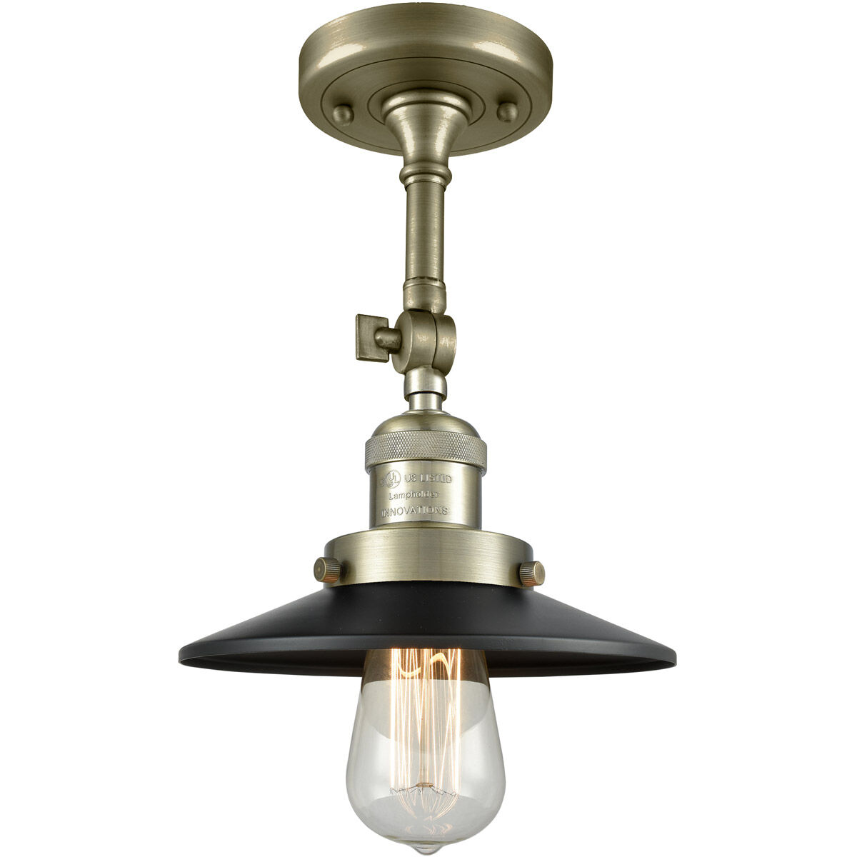 Franklin Restoration Railroad 1 Light 8 inch Antique Brass Sconce Wall Light in Incandescent, Matte Black, Franklin Restoration