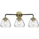 Nouveau Fulton 3 Light 25 inch Oil Rubbed Bronze Bath Vanity Light Wall Light in Clear Glass, Nouveau