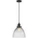 Franklin Restoration Seneca Falls 1 Light 9.5 inch Matte Black Mini Pendant Ceiling Light in Incandescent