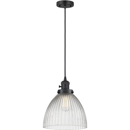 Franklin Restoration Seneca Falls 1 Light 9.5 inch Matte Black Mini Pendant Ceiling Light in Incandescent