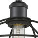 Lake Placid 1 Light 9.5 inch Matte Black Semi-Flush Mount Ceiling Light