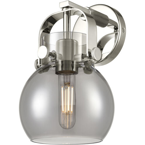 Pilaster II Sphere 1 Light 6.5 inch Polished Nickel Sconce Wall Light in Plated Smoke Glass