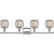 Ballston Belfast LED 36 inch Polished Nickel Bath Vanity Light Wall Light in Clear Crackle Glass, Ballston