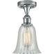 Ballston Hanover LED 6.25 inch Polished Chrome Semi-Flush Mount Ceiling Light in Mouchette Glass, Ballston