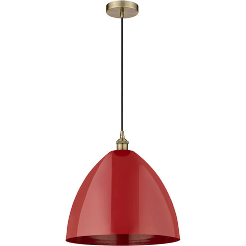 Edison Plymouth Dome 1 Light 16 inch Antique Brass Mini Pendant Ceiling Light