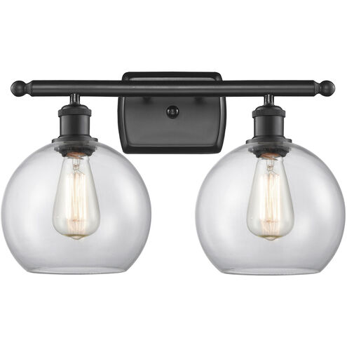 Ballston Athens LED 16 inch Matte Black Bath Vanity Light Wall Light in Clear Glass, Ballston