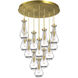 Owego 12 Light 24.38 inch Brushed Brass Multi Pendant Ceiling Light in Clear Glass