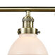 Franklin Restoration Olean 4 Light 43 inch Antique Brass Bath Vanity Light Wall Light in Incandescent, Matte White Glass, Franklin Restoration