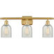 Ballston Caledonia LED 26 inch Satin Gold Bath Vanity Light Wall Light in Mouchette Glass, Ballston