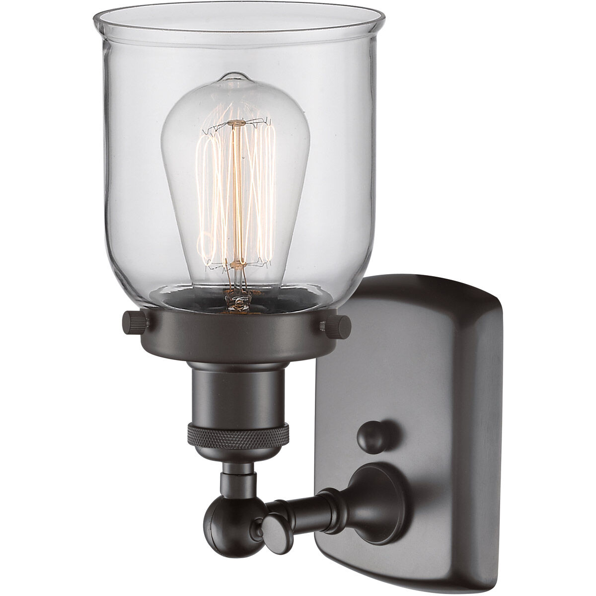 Ballston Small Bell LED 5 inch Oil Rubbed Bronze Sconce Wall Light in Clear Glass, Ballston