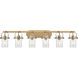 Pilaster II Cylinder 6 Light 43.88 inch Brushed Brass Bath Vanity Light Wall Light in Clear Glass