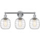 Edison Belfast 3 Light 24 inch Polished Chrome Bath Vanity Light Wall Light in Deco Swirl Glass