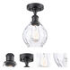 Ballston Small Waverly LED 6 inch Matte Black Semi-Flush Mount Ceiling Light, Ballston