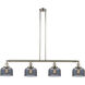 Franklin Restoration Large Bell LED 52.63 inch Polished Nickel Island Light Ceiling Light in Plated Smoke Glass, Franklin Restoration
