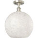 Edison White Mouchette 1 Light 12.00 inch Semi-Flush Mount