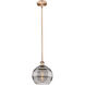 Edison Rochester 1 Light 10 inch Antique Copper Stem Hung Mini Pendant Ceiling Light