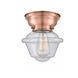 Aditi Small Bell 1 Light 6 inch Antique Copper Flush Mount Ceiling Light in Plated Smoke Glass, Aditi