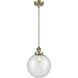 Franklin Restoration Beacon LED 10 inch Antique Brass Mini Pendant Ceiling Light in Seedy, Franklin Restoration
