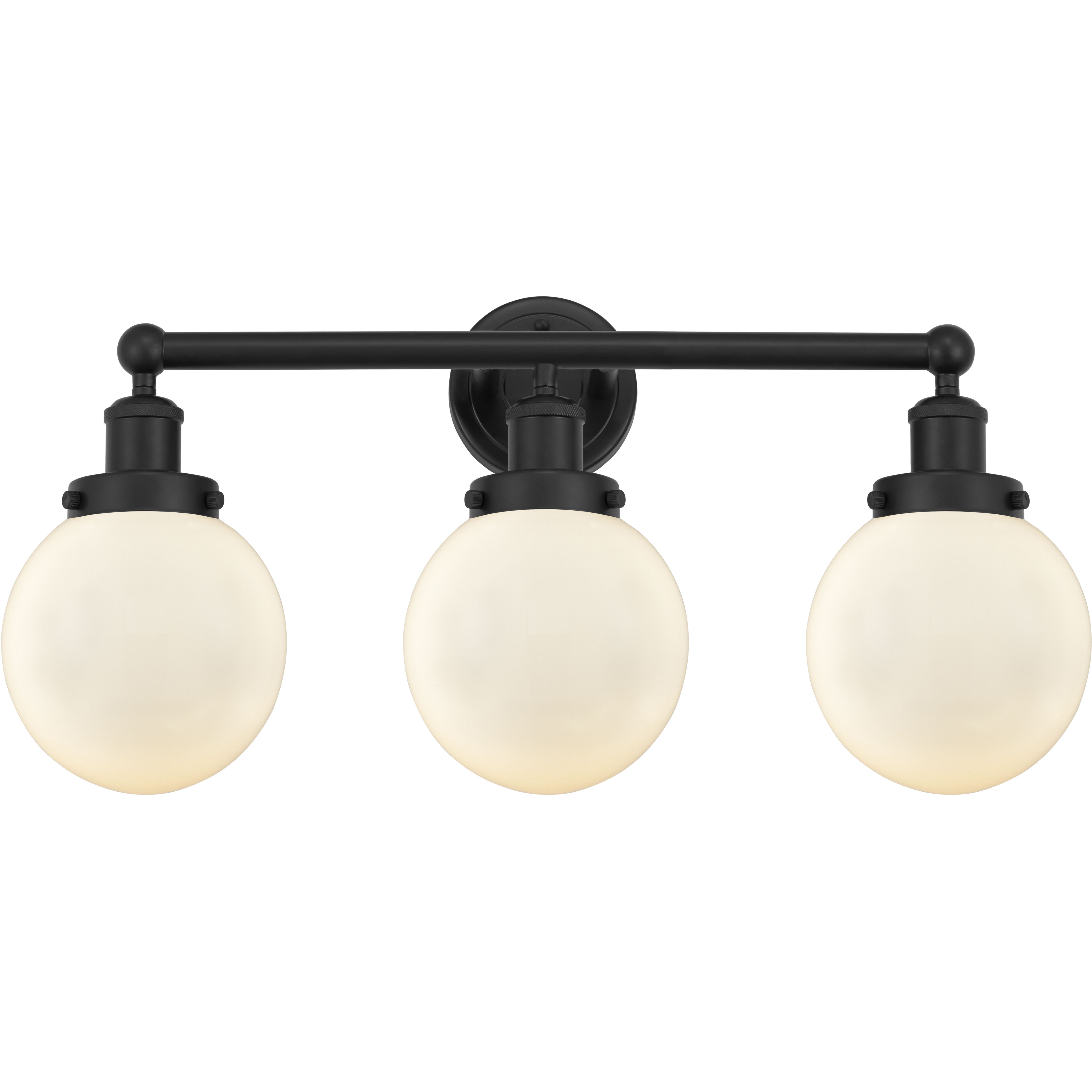 Beacon 3 Light 24.5 inch Matte Black Bath Vanity Light Wall Light