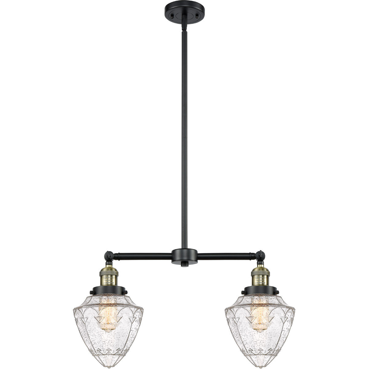Franklin Restoration Bullet LED 24 inch Black Antique Brass Island Light Ceiling Light